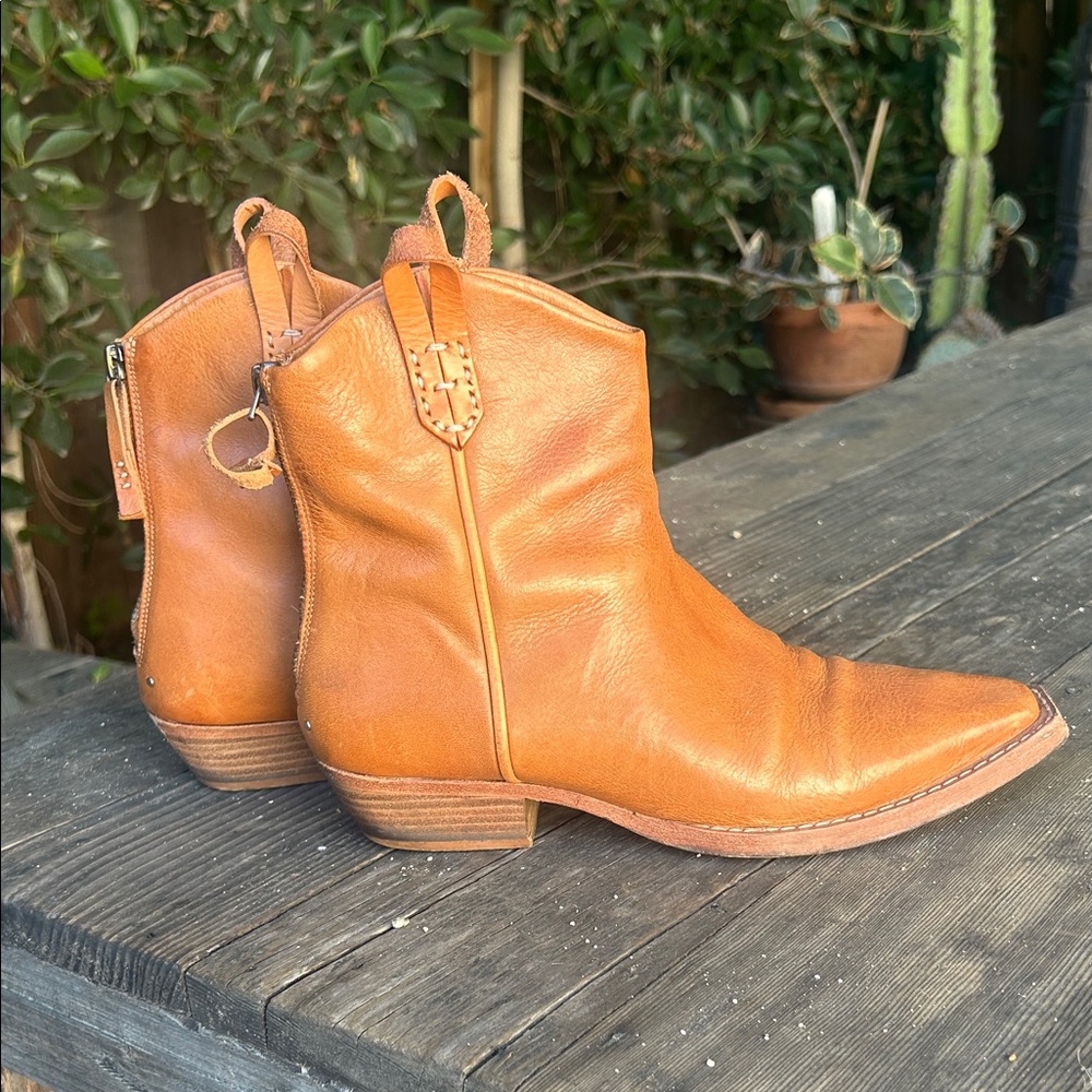 Free People Brown Leather Ankle Boots - hardly worn